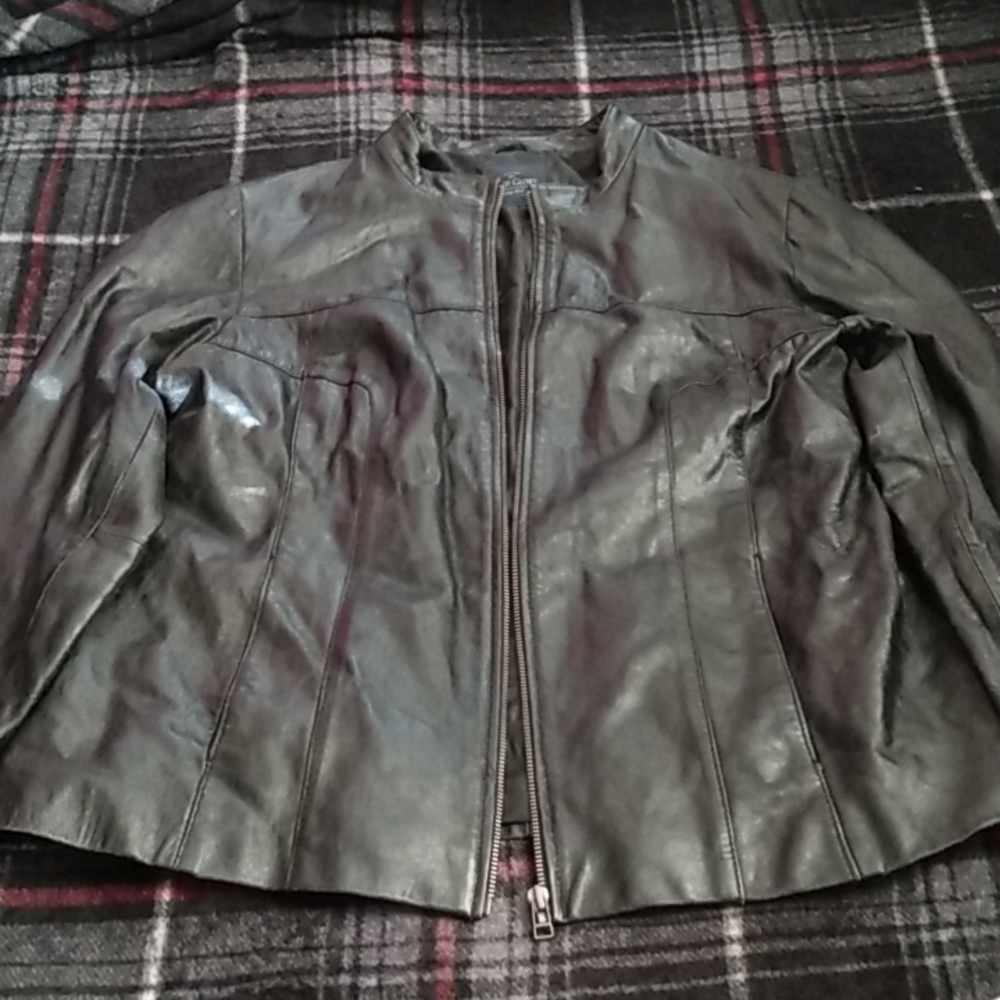 Black leather jacket